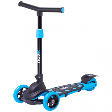 Самокат 3-х колесный RIDEX 3D Robin, 120/90 мм, неоновый голубой / 18407