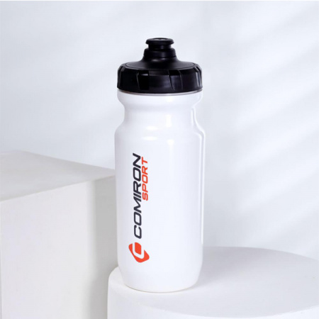 Бутылка велосипедная COMIRON RACE1 гоночная, силикон.клапан +уплотнит., пищ.PP, White 550ml / 735064