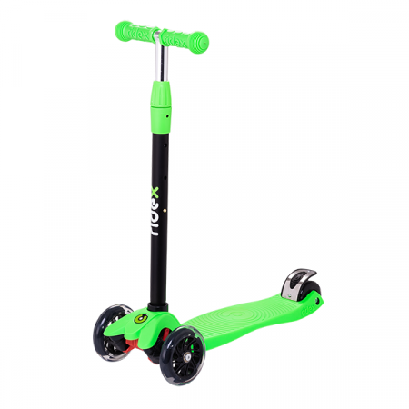 Самокат 3-х колесный RIDEX 3D Snappy 2.0 (120/80 мм), зеленый / 14409