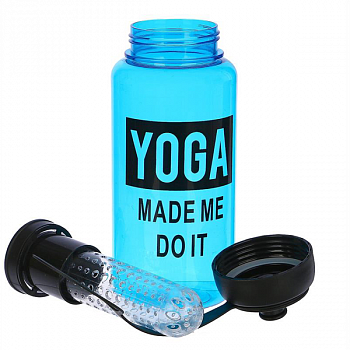 Бутылка для воды 1000 мл Yoga, спортивная, с отсеком для фруктов, поильник, микс, 9х23 см / 2997966
